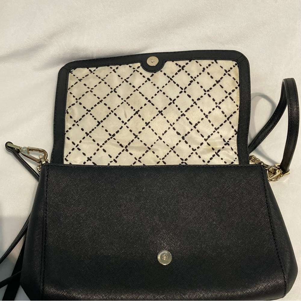 Kate Spade Laurel Way Greer Black Saffiano Leather Crossbody Shoulder Bag Purse - Picture 8 of 14